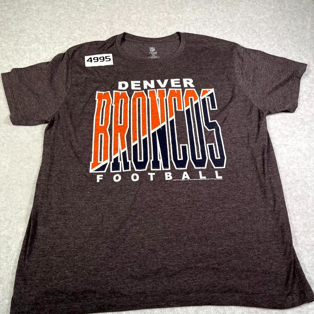 Denver Broncos T Shirt Mens XL Heather Gray NFL Team Apparel Football Sports